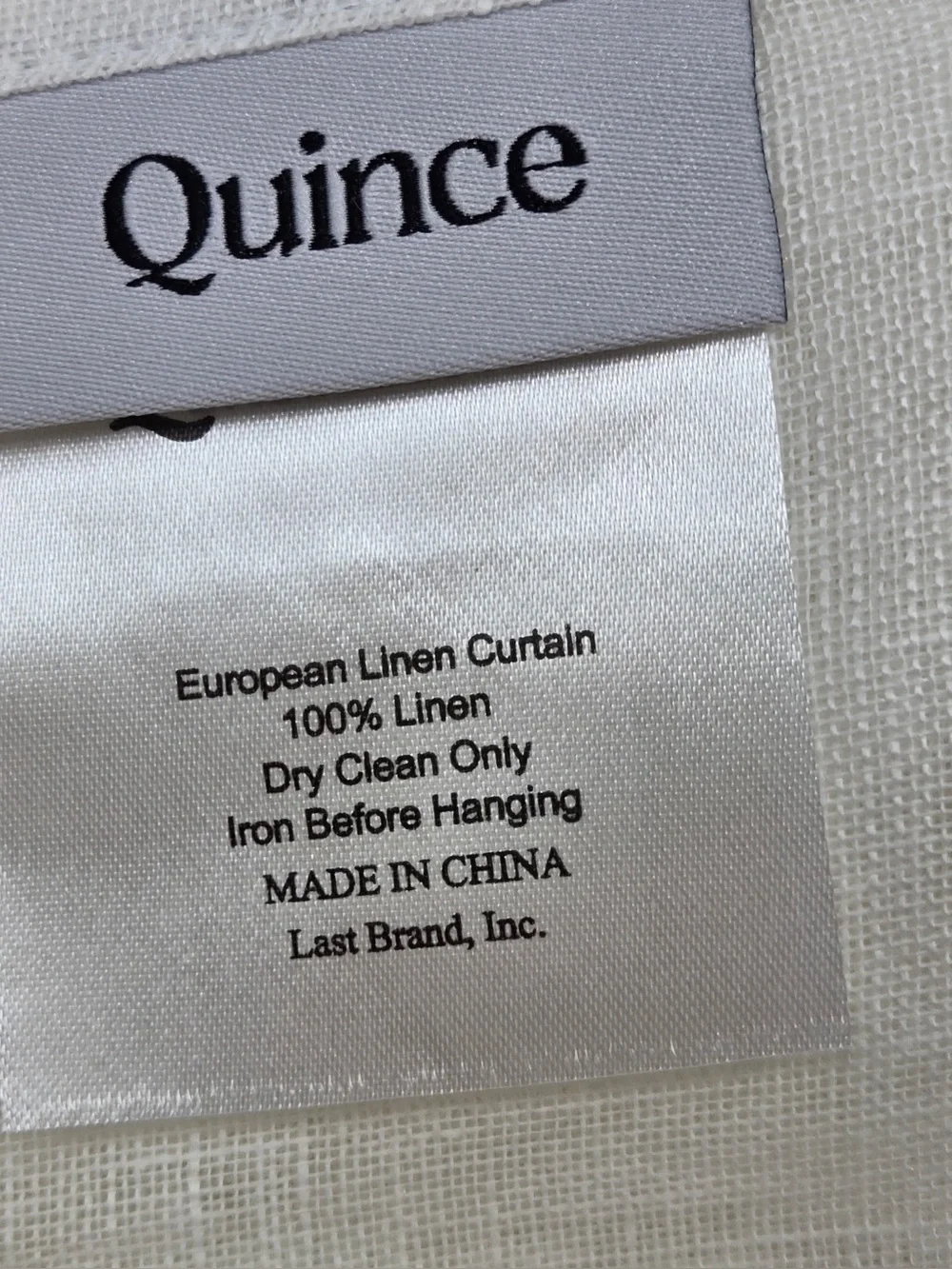 QUINCE Set Of 2 48x84 European Linen Sheer Curtains White 0296